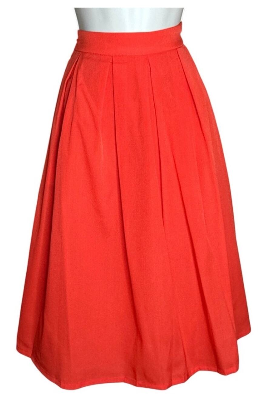 Unique Vintage Tulip B Red A-line Swing Skirt M NWT